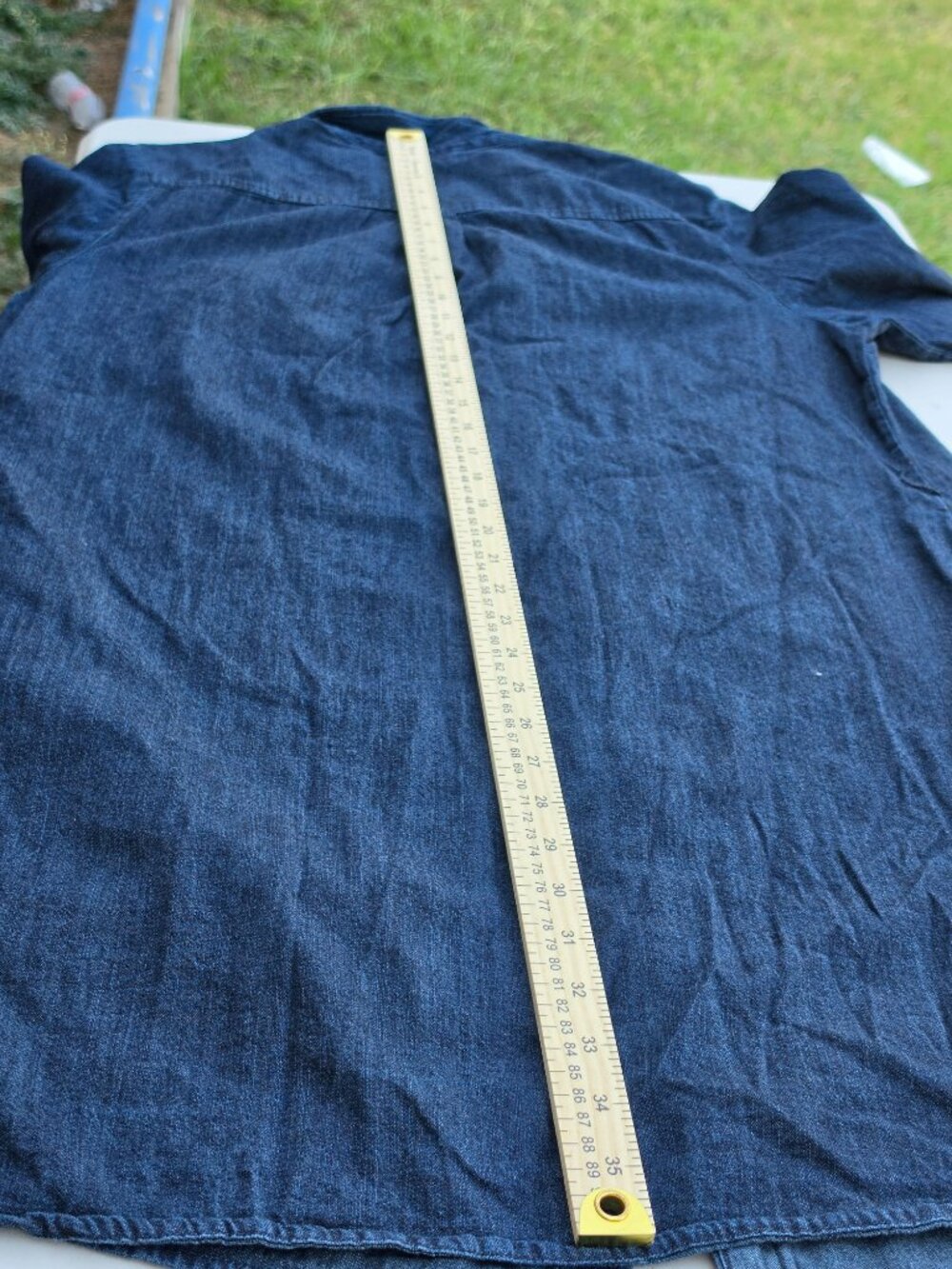 And a Way Dark Wash Chambray Button Front Shirt Dress XXL 100% Cotton - Picture 11 of 14